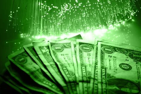 Fiber optics background with lots of light spots Stock Photos
