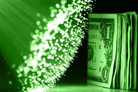 Fiber optics background with lots of light spots Stock Photos