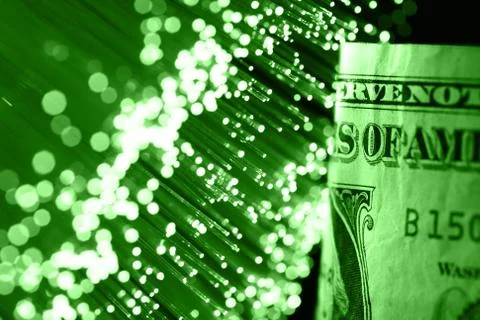 Fiber optics background with lots of light spots Stock Photos