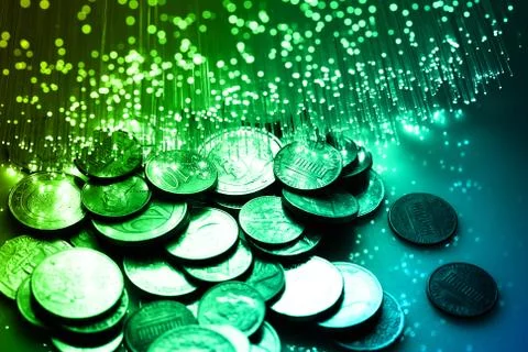 Fiber optics background with lots of light spots Stock Photos