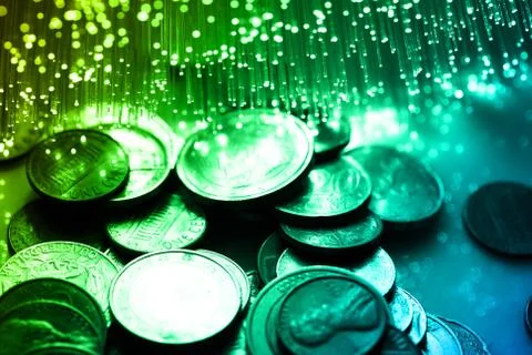 Fiber optics background with lots of light spots Stock Photos