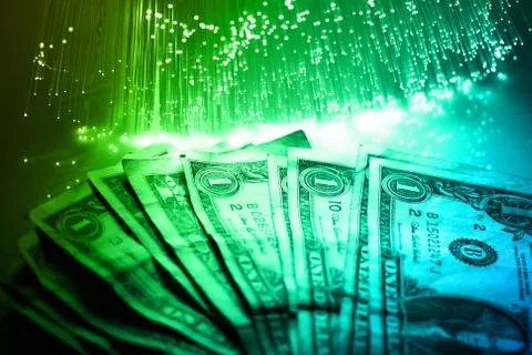 Fiber optics background with lots of light spots Stock Photos