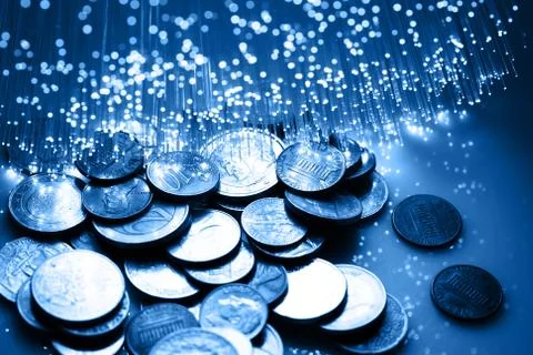 Fiber optics background with lots of light spots Stock Photos