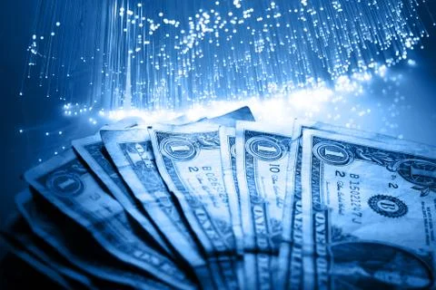Fiber optics background with lots of light spots Stock Photos
