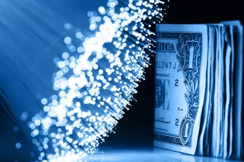 Fiber optics background with lots of light spots Foto stock