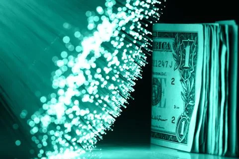 Fiber optics background with lots of light spots Stock Photos