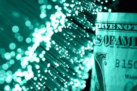 Fiber optics background with lots of light spots Foto stock