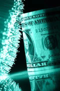 Fiber optics background with lots of light spots Foto stock