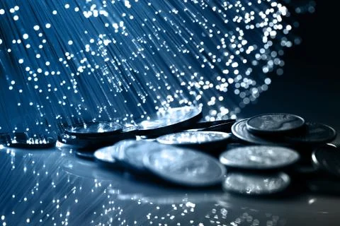 Fiber optics background with lots of light spots Stock Photos