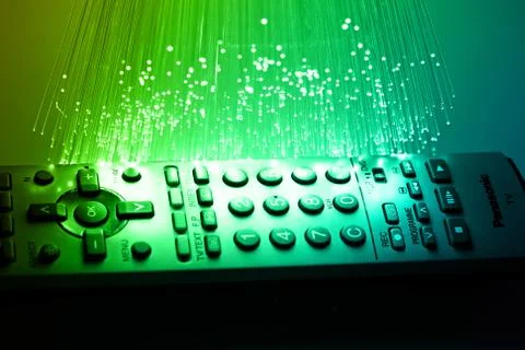 Fiber optics background with lots of light spots Stock Photos