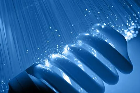 Fiber optics background with lots of light spots Stock Photos