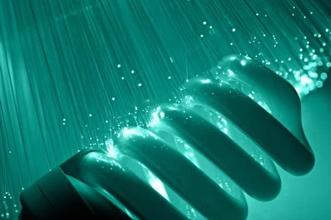 Fiber optics background with lots of light spots Stock Photos