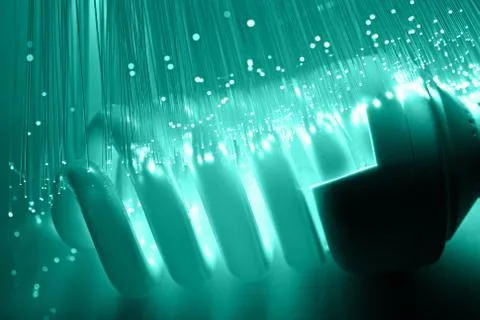 Fiber optics background with lots of light spots Stock Photos