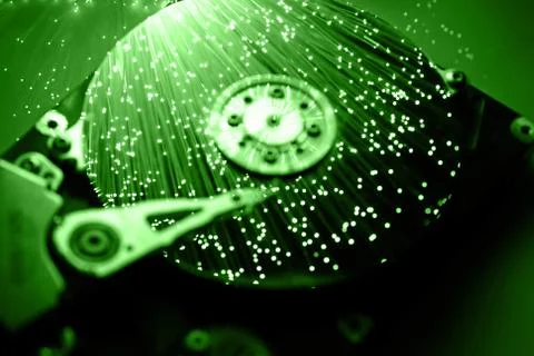 Fiber optics background with lots of light spots Stock Photos