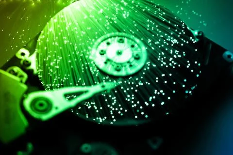 Fiber optics background with lots of light spots Stock Photos