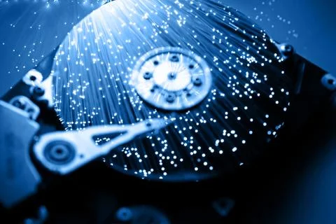 Fiber optics background with lots of light spots Stock Photos