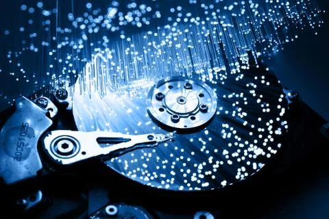 Fiber optics background with lots of light spots Stock Photos