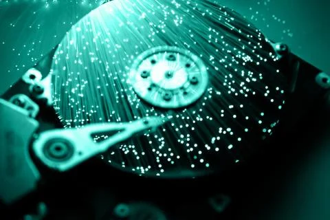 Fiber optics background with lots of light spots Stock Photos