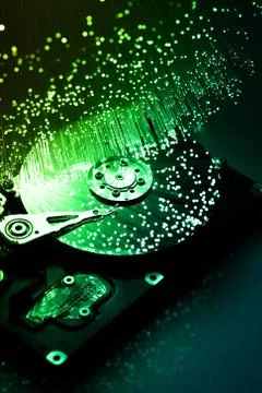 Fiber optics background with lots of light spots Stock Photos