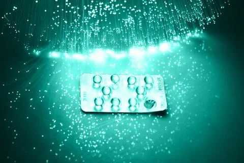Fiber optics background with lots of light spots Stock Photos