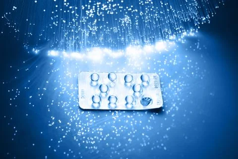 Fiber optics background with lots of light spots Stock Photos