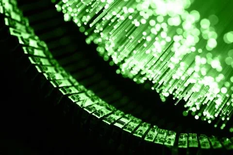 Fiber optics background with lots of light spots Stock Photos