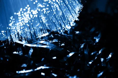 Fiber optics background with lots of light spots Stock Photos