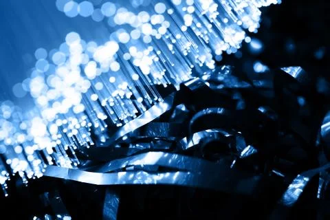 Fiber optics background with lots of light spots Stock Photos