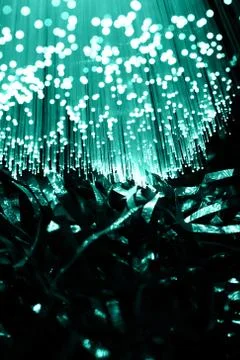 Fiber optics background with lots of light spots Stock Photos