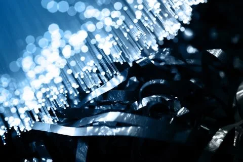 Fiber optics background with lots of light spots Stock Photos