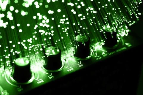 Fiber optics background with lots of light spots Foto stock