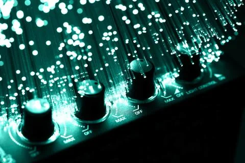 Fiber optics background with lots of light spots Stock Photos