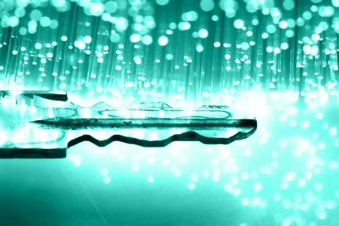 Fiber optics background with lots of light spots Stock Photos