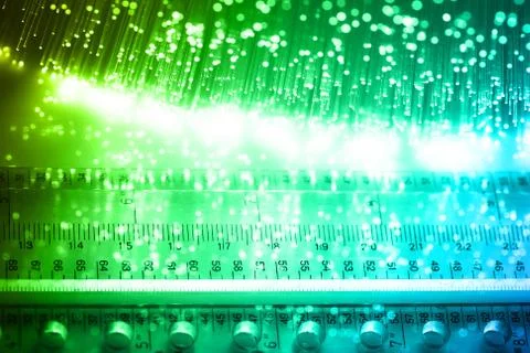 Fiber optics background with lots of light spots Stock Photos