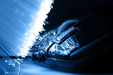 Fiber optics background with lots of light spots Stock Photos