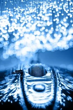 Fiber optics background with lots of light spots Stock Photos