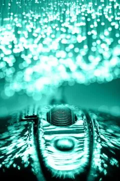 Fiber optics background with lots of light spots Stock Photos
