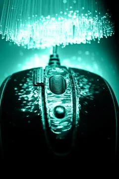 Fiber optics background with lots of light spots Stock Photos