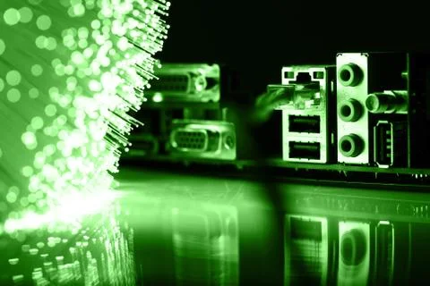 Fiber optics background with lots of light spots Stock Photos