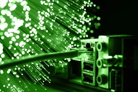 Fiber optics background with lots of light spots Stock Photos