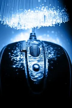 Fiber optics background with lots of light spots Stock Photos