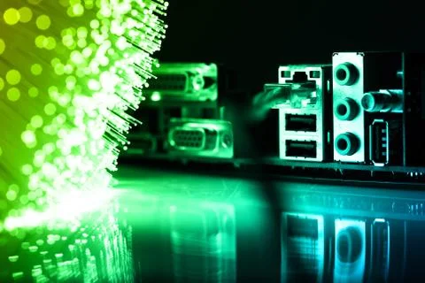 Fiber optics background with lots of light spots Stock Photos