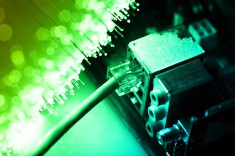 Fiber optics background with lots of light spots Stock Photos