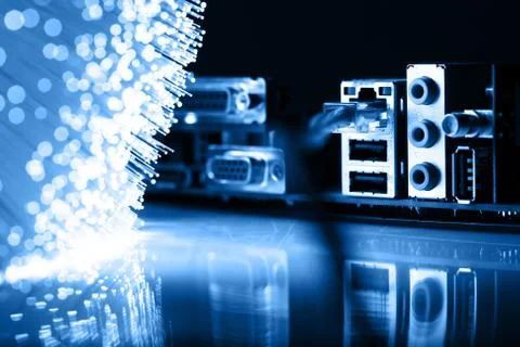 Fiber optics background with lots of light spots Stock Photos