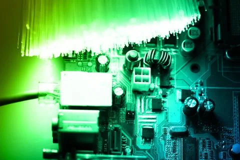 Fiber optics background with lots of light spots Stock Photos