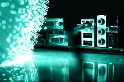 Fiber optics background with lots of light spots Stock Photos