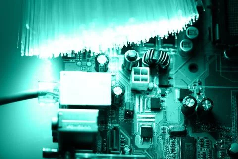 Fiber optics background with lots of light spots Stock Photos