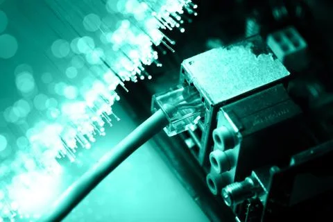 Fiber optics background with lots of light spots Stock Photos