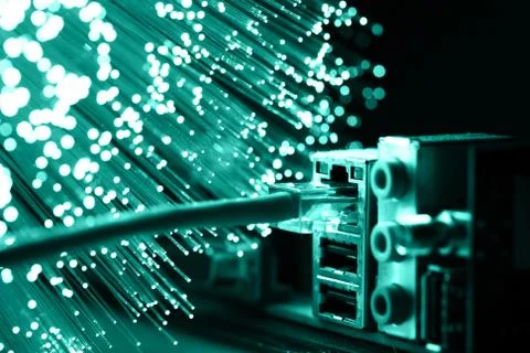 Fiber optics background with lots of light spots Stock Photos
