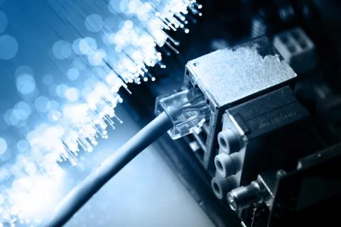 Fiber optics background with lots of light spots Stock Photos